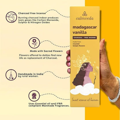 Lot de 80 bâtons d'encens à la sauge blanche pour le nettoyage – Sans charbon de bois, fabriqués à partir de fleurs recyclées | Bâtons d'encens pour nettoyer les énergies négatives | Encens en Baton