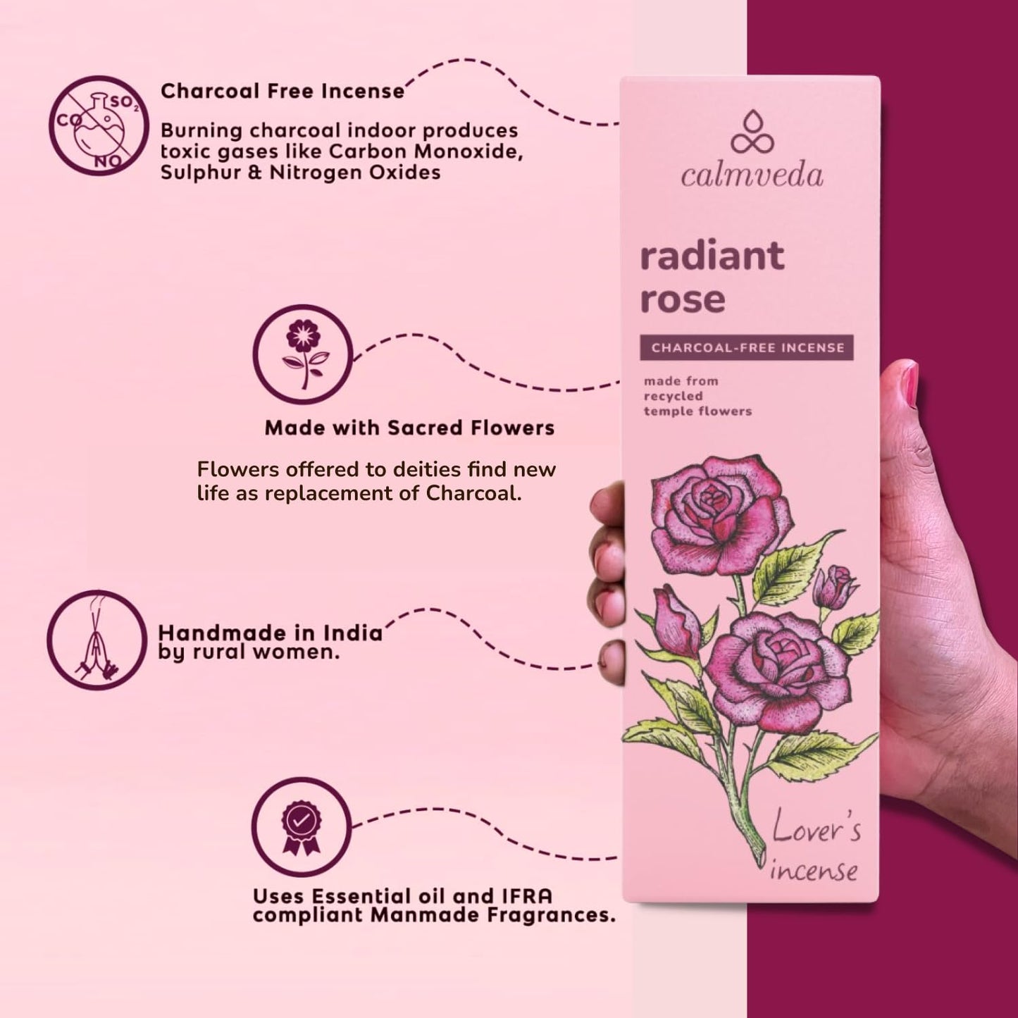 Lot de 80 bâtons d'encens à la sauge blanche pour le nettoyage – Sans charbon de bois, fabriqués à partir de fleurs recyclées | Bâtons d'encens pour nettoyer les énergies négatives | Encens en Baton