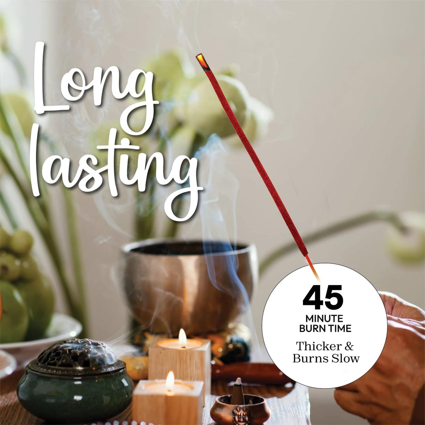 Lot de 80 bâtons d'encens à la sauge blanche pour le nettoyage – Sans charbon de bois, fabriqués à partir de fleurs recyclées | Bâtons d'encens pour nettoyer les énergies négatives | Encens en Baton