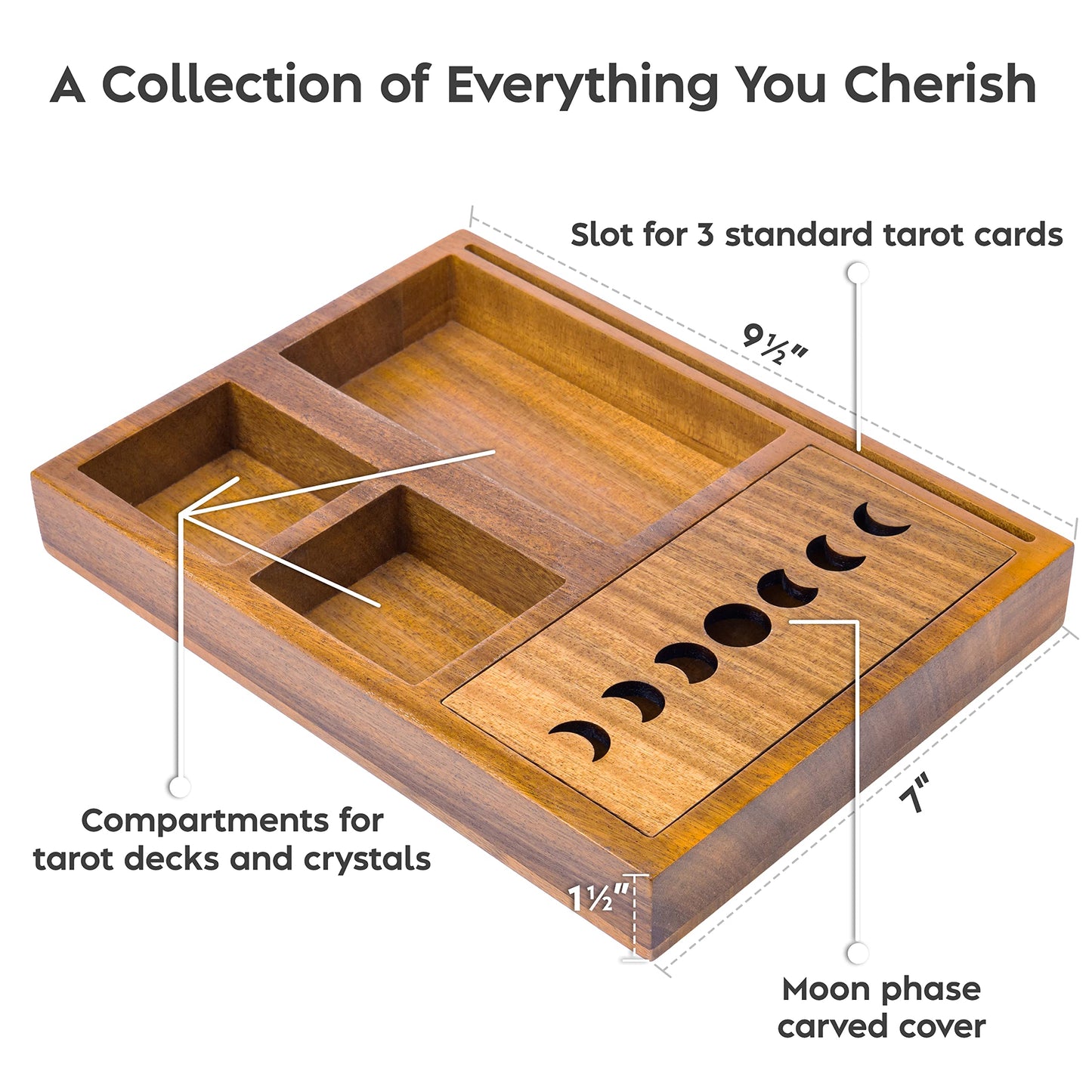 Curawood Support de cartes de tarot – Affichez votre dessin quotidien – Support de cartes de tarot pour affichage – Cadeaux de sorcière, fournitures de sorcellerie – Cadeaux de tarot pour femme –