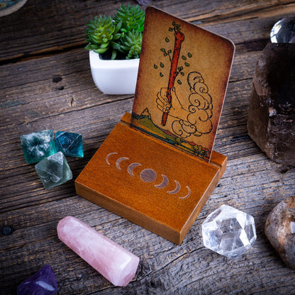 Curawood Support de cartes de tarot – Affichez votre dessin quotidien – Support de cartes de tarot pour affichage – Cadeaux de sorcière, fournitures de sorcellerie – Cadeaux de tarot pour femme –