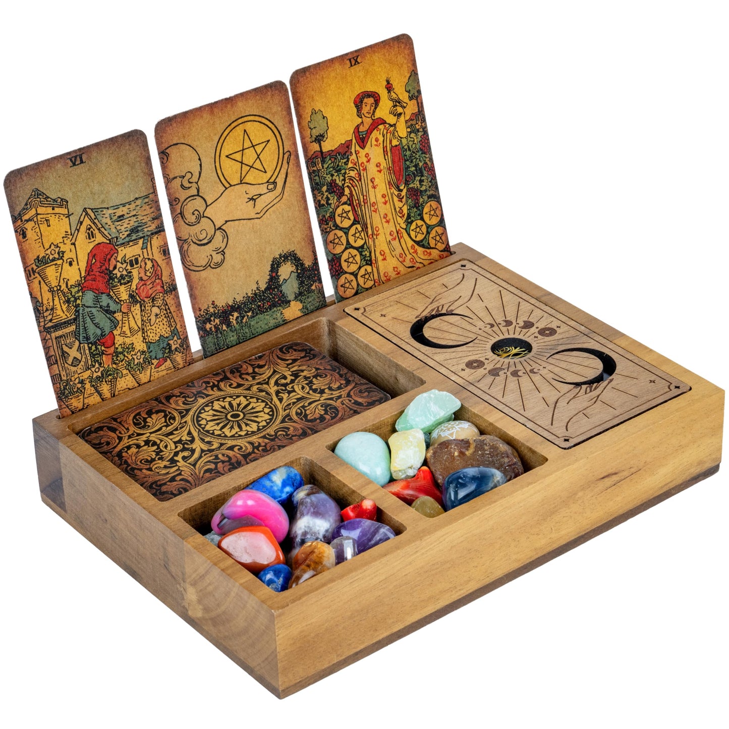 Curawood Support de cartes de tarot – Affichez votre dessin quotidien – Support de cartes de tarot pour affichage – Cadeaux de sorcière, fournitures de sorcellerie – Cadeaux de tarot pour femme –