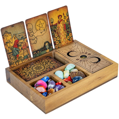 Curawood Support de cartes de tarot – Affichez votre dessin quotidien – Support de cartes de tarot pour affichage – Cadeaux de sorcière, fournitures de sorcellerie – Cadeaux de tarot pour femme –