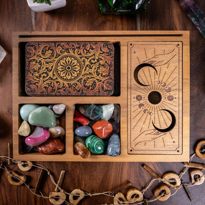 Curawood Support de cartes de tarot – Affichez votre dessin quotidien – Support de cartes de tarot pour affichage – Cadeaux de sorcière, fournitures de sorcellerie – Cadeaux de tarot pour femme –