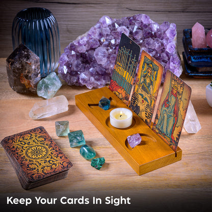 Curawood Support de cartes de tarot – Affichez votre dessin quotidien – Support de cartes de tarot pour affichage – Cadeaux de sorcière, fournitures de sorcellerie – Cadeaux de tarot pour femme –