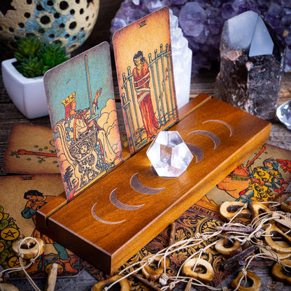 Curawood Support de cartes de tarot – Affichez votre dessin quotidien – Support de cartes de tarot pour affichage – Cadeaux de sorcière, fournitures de sorcellerie – Cadeaux de tarot pour femme –