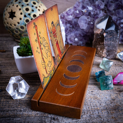 Curawood Support de cartes de tarot – Affichez votre dessin quotidien – Support de cartes de tarot pour affichage – Cadeaux de sorcière, fournitures de sorcellerie – Cadeaux de tarot pour femme –