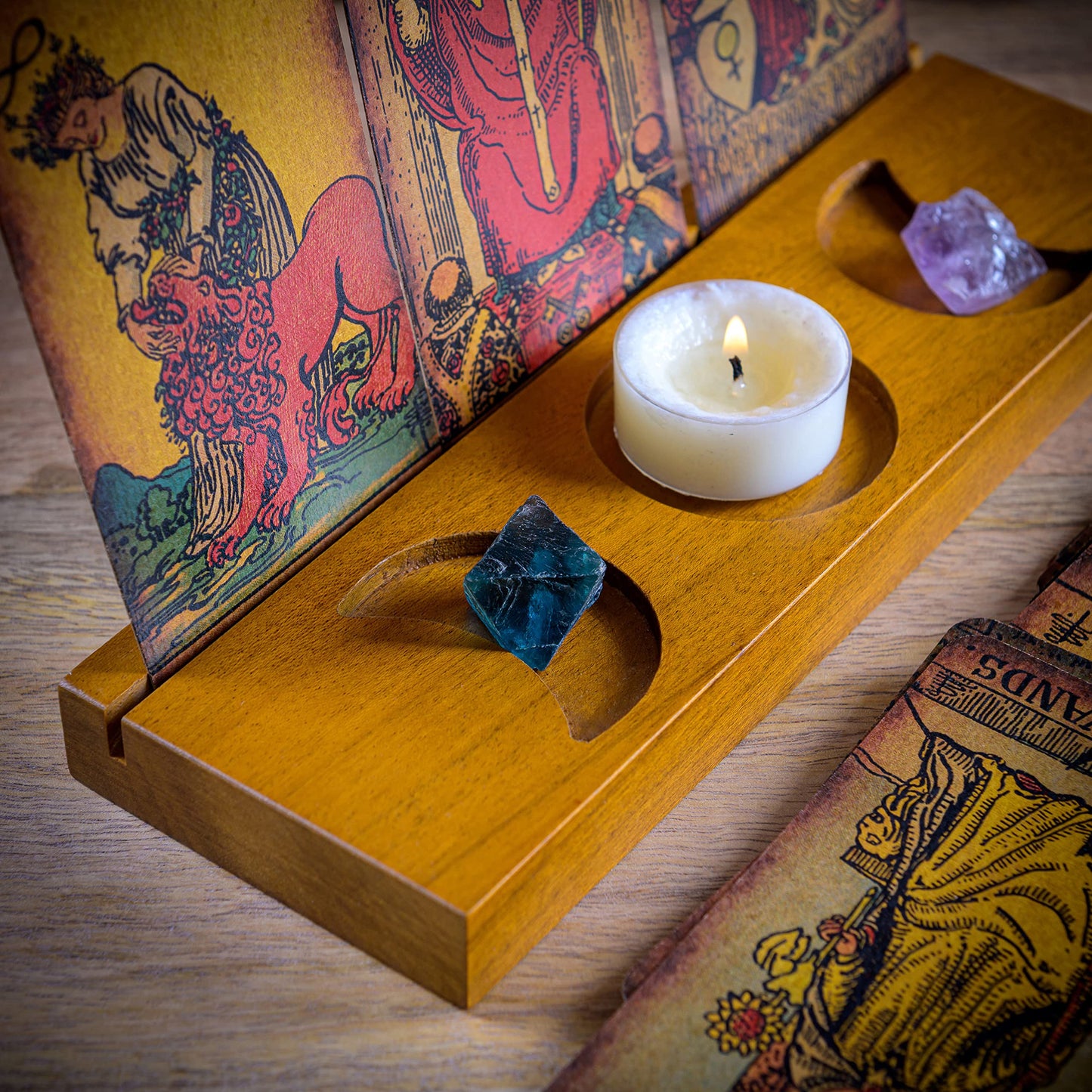 Curawood Support de cartes de tarot – Affichez votre dessin quotidien – Support de cartes de tarot pour affichage – Cadeaux de sorcière, fournitures de sorcellerie – Cadeaux de tarot pour femme –