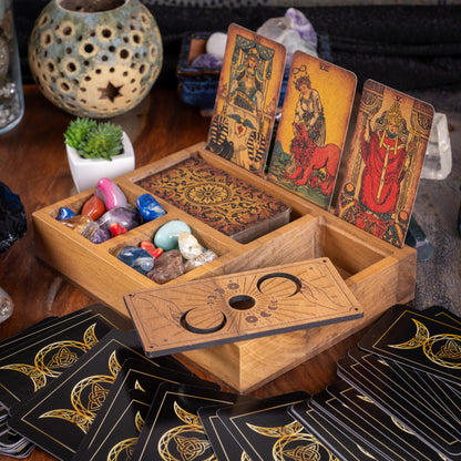 Curawood Support de cartes de tarot – Affichez votre dessin quotidien – Support de cartes de tarot pour affichage – Cadeaux de sorcière, fournitures de sorcellerie – Cadeaux de tarot pour femme –